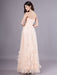 Peach Strapless Prom Dress A Line Flower Tulle Floor Length Homecoming Dress