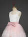 Flower Girl Dresses Soft Pink Kids Formal Dress Lace Bows A Line Girls Pageant Dress