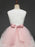 Flower Girl Dresses Soft Pink Kids Formal Dress Lace Bows A Line Girls Pageant Dress