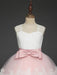 Flower Girl Dresses Soft Pink Kids Formal Dress Lace Bows A Line Girls Pageant Dress