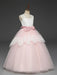 Flower Girl Dresses Soft Pink Kids Formal Dress Lace Bows A Line Girls Pageant Dress
