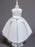 Pink Flower Girl Dresses Jewel Neck Sleeveless A-Line Bows Flowers Polyester Cotton Tulle Polyester Formal Kids Pageant Dresses