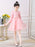Flower Girl Dresses Light Pink Jewel Neck Long Sleeves Beaded Polyester Tulle Lace Polyester Cotton Kids Social Party Dresses