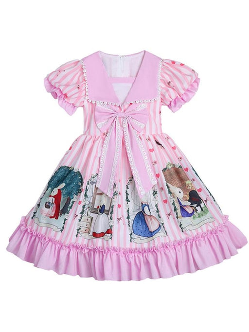 Pink Flower Girl Dresses Designed Neckline Short Sleeves Lace Tulle Embroidered Kids Social Party Dresses