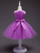 Pink Flower Girl Dresses Round Neck Sleeveless Tutu Dress Tulle Rhinestones Studded Girls Dinner Party Dresses