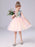 Pink Flower Girl Dresses Jewel Neck Polyester Sleeveless Knee-Length A-Line Tulle Sequins Kids Party Dresses