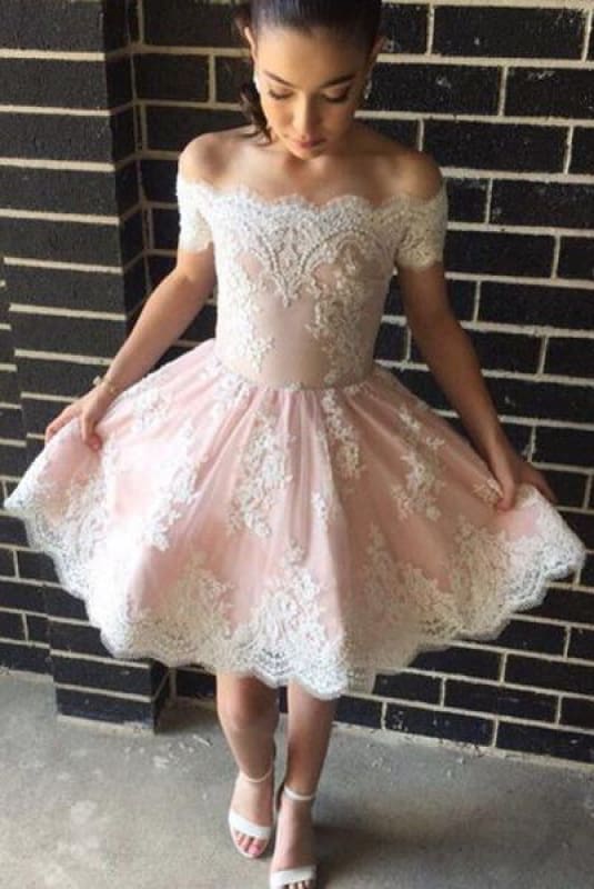 Pink Homecoming Dress Short White Prom Dresses 2021 - Bridelily Pink Homecoming Dress Short White Prom Dresses 2021 - Bridelily