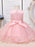 Flower Girl Dresses Pink Jewel Neck Sleeveless Polyester Cotton Tulle Flowers Kids Party Dresses