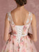 Pink Prom Dresses 2021 Long Floral Print Organza Pageant Dress Backless Chapel Train Party Dress(APP ExclusivePrice  $109.99)