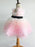Pink Flower Girl Dresses Satin Fabric Sleeveless Short Princess Silhouette Kids Party Dresses