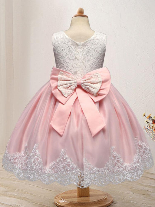 Flower Girl Dresses Jewel Neck Sleeveless Embroidered Kids Party Dresses