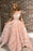 Pink Sleeveless Lace Prom Dress with Appliques Puffy Long Graduation Dresses - Prom Dresses