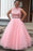 Plus Size High Neck Sleeveless Open Back Beading Waist Tulle Prom Dress with Lace Top - Prom Dresses