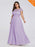 Plus Size O-Neck Cap Sleeves Lace Appliques A-Line Party Dresses - Lavender / 4 / United States - evening dresses