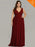 Plus Size V-Neck Backless Chiffon Party Dresses - Burgundy / 4 / United States - evening dresses