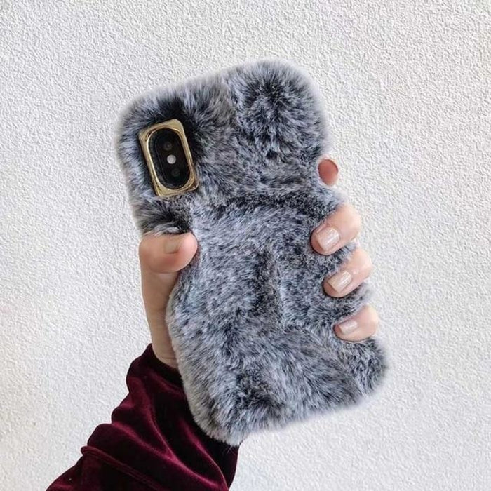 Plush Warm Phone Case for iPhone - for iphone XS MAX / simple black