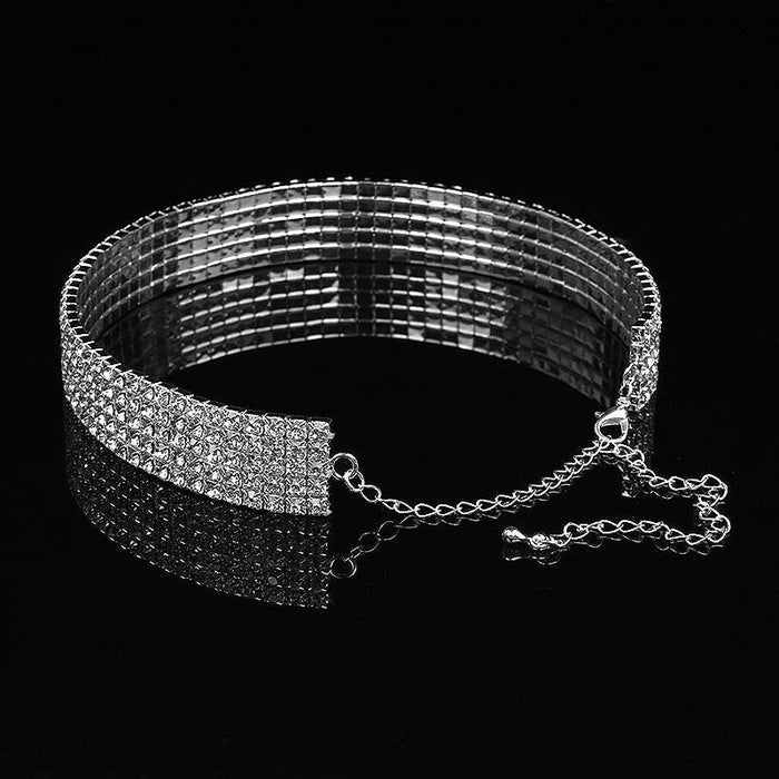 Populal 1-5 Row Rhinestone Handmade Bridal Necklaces | Bridelily - necklaces