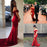 Precious Elegant Precious Red Off the Shoulder Split Mermaid Prom Dress Long Formal Dresses with Slit - Prom Dresses