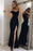 Precious Modest Fascinating Charming Off-the-shoulder Split Side Evening Party Black Mermaid Prom Dress - Prom Dresses