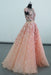 Pretty Cap Sleeves Floor Length Tulle Prom Dress with Appliques Belt - Prom Dresses