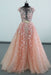 Pretty Cap Sleeves Floor Length Tulle Prom Dress with Appliques Belt - Prom Dresses