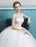 Princess Ball Gown Wedding Dresses Tulle Backless Ivory Beading Floor Length Bridal Dress