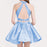 Princess Halter Two Piece Homecoming Mini Sleeveless Lace Short Prom Dresses - Prom Dresses