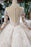 Princess Sleeves Sheer Neck Ball Gown Lace Long Wedding Dress - Wedding Dresses