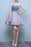 Princess Steel Blue Sweetheart Tulle Short Homecoming Cute Prom Dress with Beads - Prom Dresses