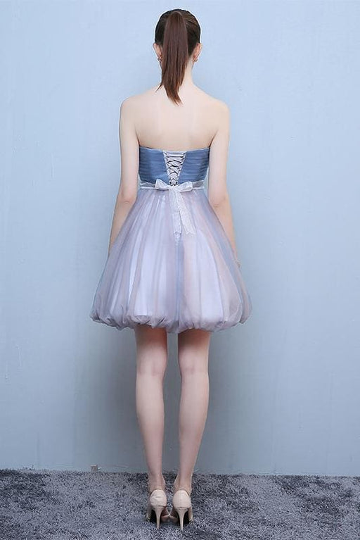 Princess Steel Blue Short White Prom Dresses 2021 - Bridelily Princess Steel Blue Short White Prom Dresses 2021 - Bridelily