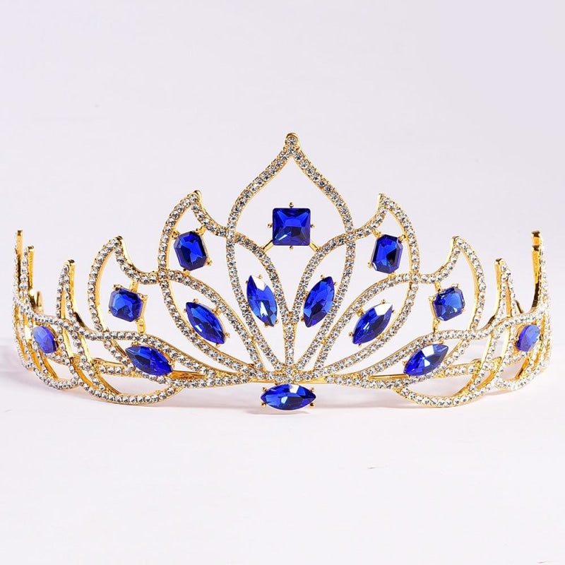 Princess Vintage Crystal Handmade Tiaras | Bridelily - blue - tiaras