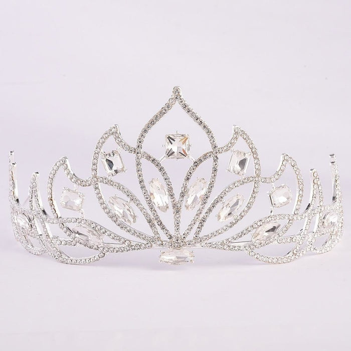 Princess Vintage Crystal Handmade Tiaras | Bridelily - silver - tiaras