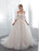 Princess Wedding Dresses Half Sleeve Off Shoulder Lace Flowers Pearls Applique Ivory Bridal Dress With Train
