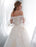 Princess Wedding Dresses Half Sleeve Off Shoulder Lace Flowers Pearls Applique Ivory Bridal Dress With Train