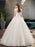 Princess Wedding Dresses Ivory Illusion Neck Beaded Sleeveless Floor Length Bridal Gown