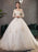 Princess Wedding Dresses Ivory Lace Applique Off The Shoulder Half Sleeve Bridal Gown With Train