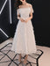 Prom Dress Eric White Lace Off The Shoulder A-Line Sleeveless Applique Lace Party Dresses