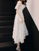 Prom Dress Eric White Lace Off The Shoulder A-Line Sleeveless Applique Lace Party Dresses