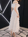 Prom Dress Eric White Lace Off The Shoulder A-Line Sleeveless Applique Lace Party Dresses