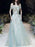 Prom Dress Mint Green Off The Shoulder A-Line Short Sleeves Lace-up Sequins Long Party Dresses