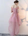 Prom Dress Pink Ball Gown Off The Shoulder Satin Fabric Sleeveless Tulle Satin Fabric Applique Pageant Dresses