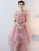 Prom Dress Pink Ball Gown Off The Shoulder Satin Fabric Sleeveless Tulle Satin Fabric Applique Pageant Dresses