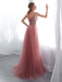 Prom Dresses Cameo Pinkv Neck Beading A Line Formal Evening Dress With Train(APP ExclusivePrice  $149.99)