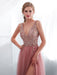 Prom Dresses Cameo Pinkv Neck Beading A Line Formal Evening Dress With Train(APP ExclusivePrice  $149.99)