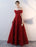 Prom Dresses Long Burgundy Off The Shoulder Prom Dress Lace Applique Heavy Beading Sash Floor Length Formal Evening Dress