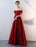 Prom Dresses Long Burgundy Off The Shoulder Prom Dress Lace Applique Heavy Beading Sash Floor Length Formal Evening Dress
