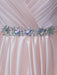 Prom Dresses Long Soft Pink Satin Evening Dress Halter Beading Pleated Floor Length Formal Party Dress