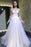 Puffy Sleeves Tulle Long Wedding Dress with Lace Appliques - Wedding Dresses
