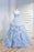 Puffy V Neck Sleeveless Tulle Prom with Appliques Long Quinceanera Dress - Prom Dresses