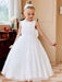 Flower Girl Dresses Purple Jewel Neck Sleeveless Polyester Tulle Beaded Kids Social Party Dresses